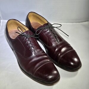 Allen Edmonds Park Avenue Cap Toe Dress Shoes Mens 10.5 A Burgundy Leather
